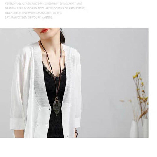 Spring and Autumn Linen Cardigan Sweater Large Size Loose Casual Jacket Fashion Young Women Top