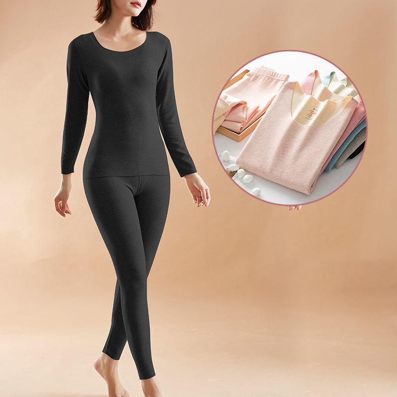 Women Long Sleeve Thermal Underwear Women Winter Thicken Tight Suit Sexy Pajamas Autumn Spring Windproof Soft Lining High Elasticity Slim Comfortable