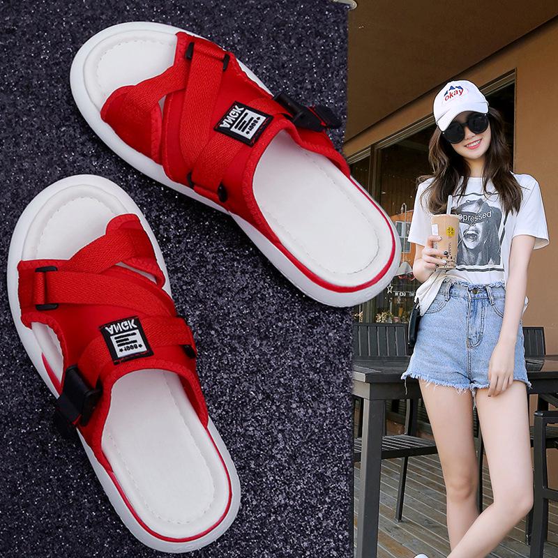 Slippers Women Summer Plain Color Flat Ladies Leisure Slippers Comfortable Beach Shoes