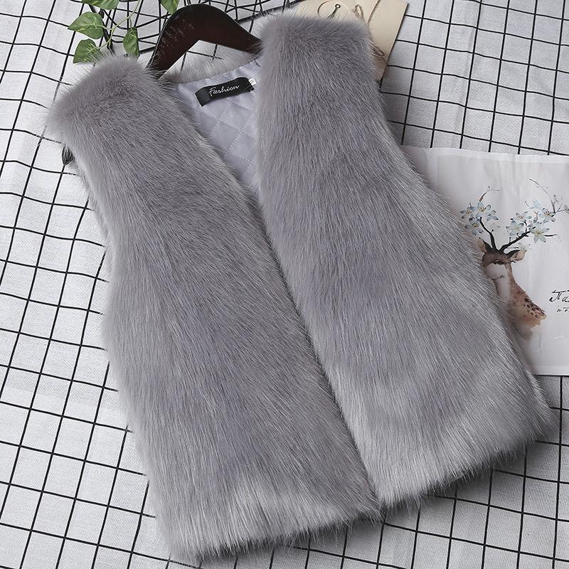 Autumn and Winter Short Fur Vest Imitation Fox Fur Thick Warm Vest Fashion All-match Female Jacket