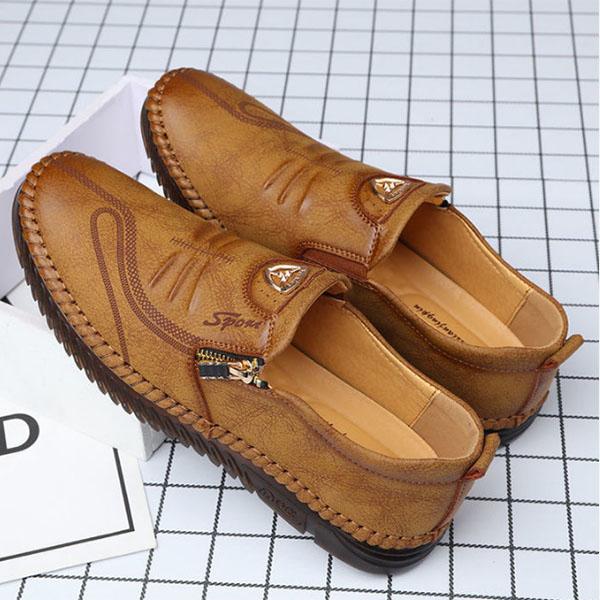 Men's Cowhide Leather Shoes Casual Slip-On Leather Shoes Genuine Leather Men's Shoes Driving Shoes Soft Sole Breathable Loafers