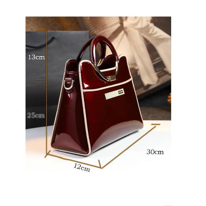 Luxury Handbags Patent Leather Messenger Bag Simple Box Shoulder Handbag Ladies Office Work Totes