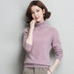 Autumn and Winter Loose Wild Cardigan Half High Neck Large Size Knitted Sweater Solid Color Comfortable Female Bottoming Shirt