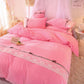 Winter Plus Velvet Warmth Double-sided Flannel Bed Sheet Four-piece Set Thick Crystal Velvet Bedding