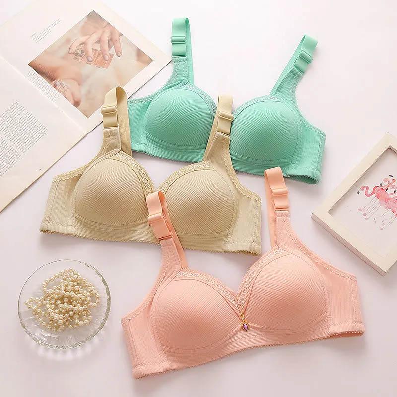 Ladies Lightweight Natural Comfortable Large Size Thin Gathering Underwear No Steel Rings Anti-Sagging Beauty Back Receiving Side Breast Bra