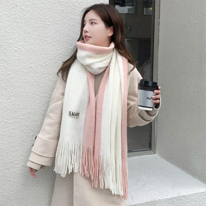 Scarf Women Cute Korean Wild Bib Women Winter Thicked Warm Knitted Wool Scarves