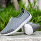 Men's Summer Breathable Hollow Sandals Dad Old Beijing Mesh Cloth Shoes Husband Leisure Sports Slip-On Mesh Shoes