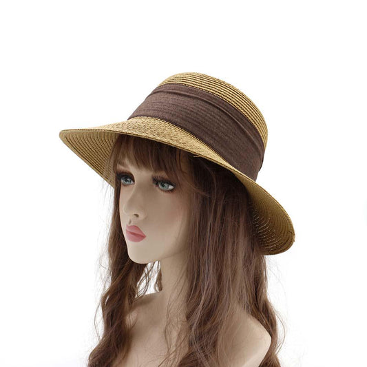 Straw Hat Wide Brimmed Summer Beach Sun Hat for Fashionable Women's Straw Hat