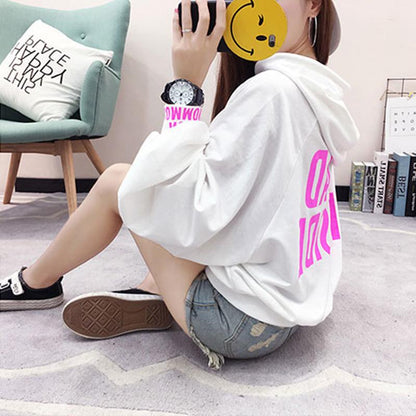 Women's Sweatshirt Wild Large Size Long Sleeve Warm Hooded tops Autumn Winter Sweater Cotton