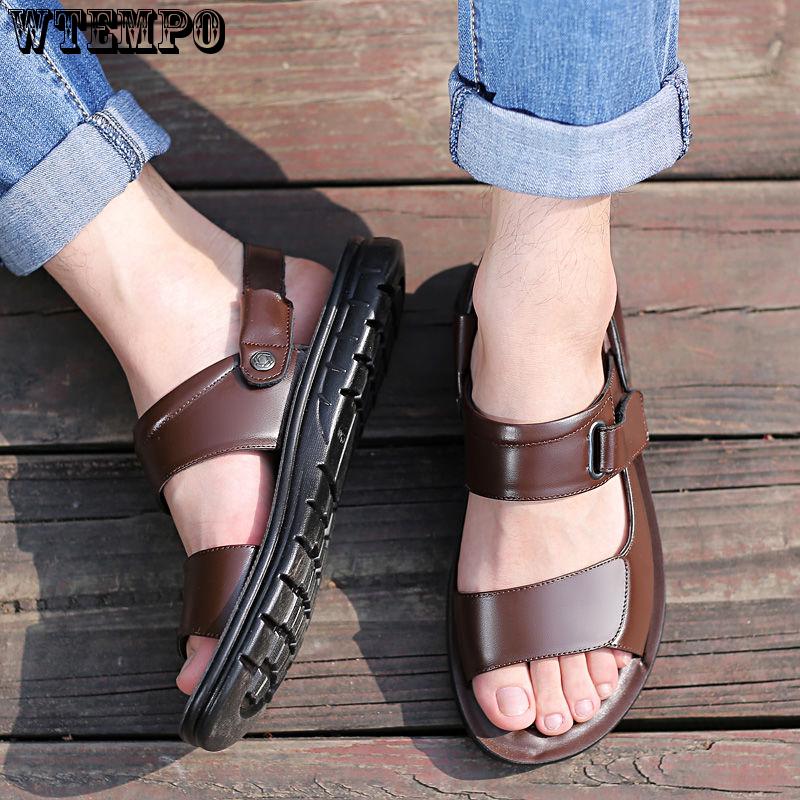 Classic Soft Sandals Comfortable Men Shoes Leather Sandals Big Size Soft Sandals Comfortable