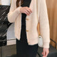 Autumn and Winter Casual Mohair Top Loose V-neck Knitted Sweater Cardigan Button Female Jacket