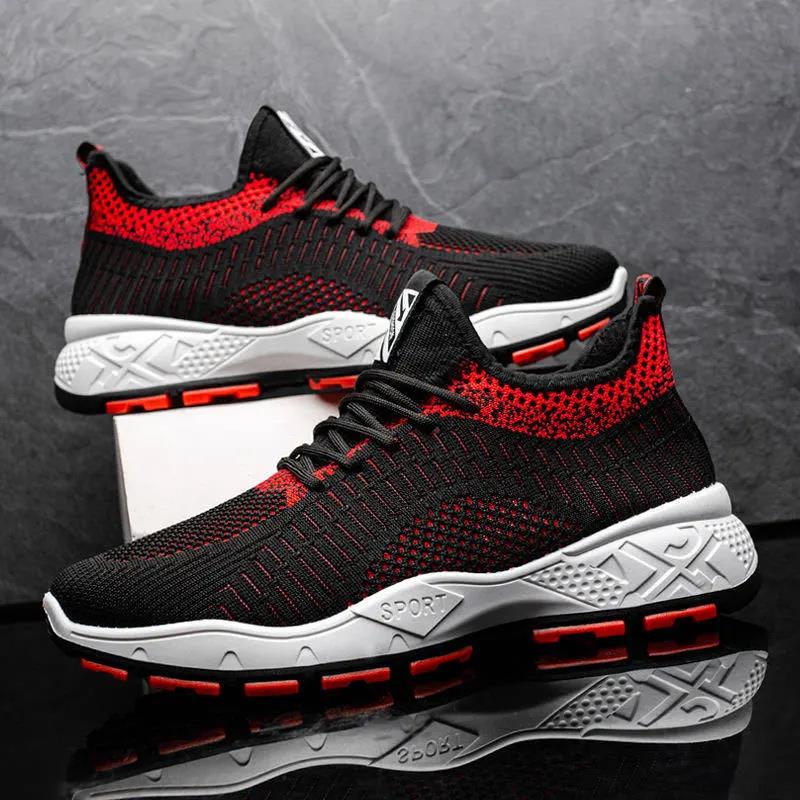 Spring Men's Sports Shoes Large Size Versatile Casual Breathable Mesh Shoes Non-Slip Running Shoes Travel Shoes