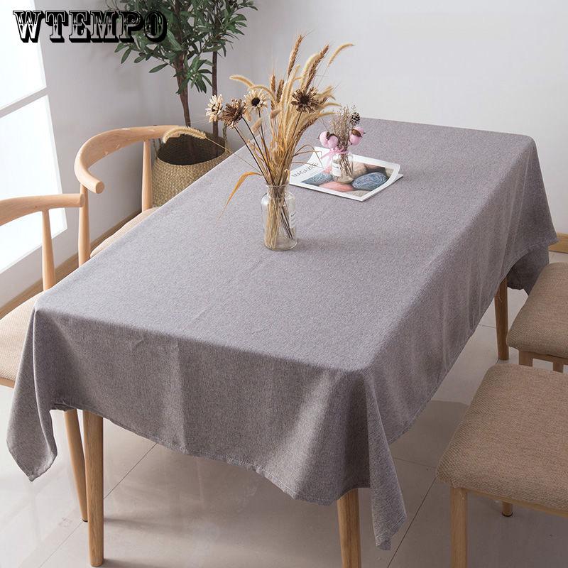 Simple Modern Solid Color Tablecloth Cotton Linen Table Cloth Rectangular Coffee Tablecloth