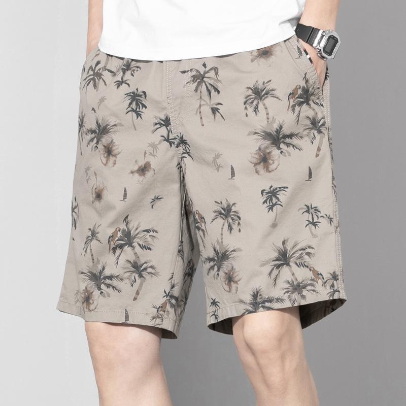 Cotton Beach Pants Men's Shorts Summer Thin Casual Pants Loose Large Size Five-point Pants