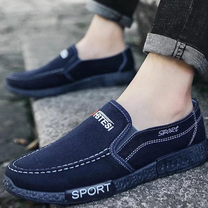 Men Canvas Shoe Solid Comfortable Casual Shoes Men Lace-up Light Summer Loafers Shoes