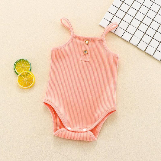 Baby Summer Clothing Newborn Baby Girl Solid Clothes Knitted Vest Crop Tops Vest Shorts Pants Ribbed Outfit