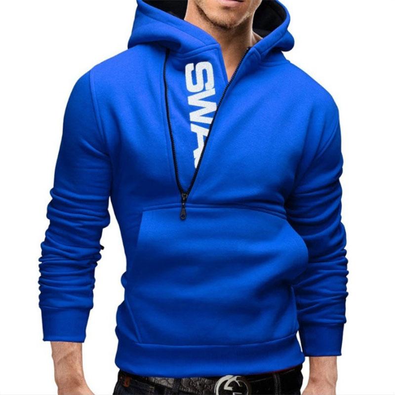 Autumn and Winter Hoodie Side Zipper Hooded Pullover Plus Fat Plus Size Hoodie for Young Men