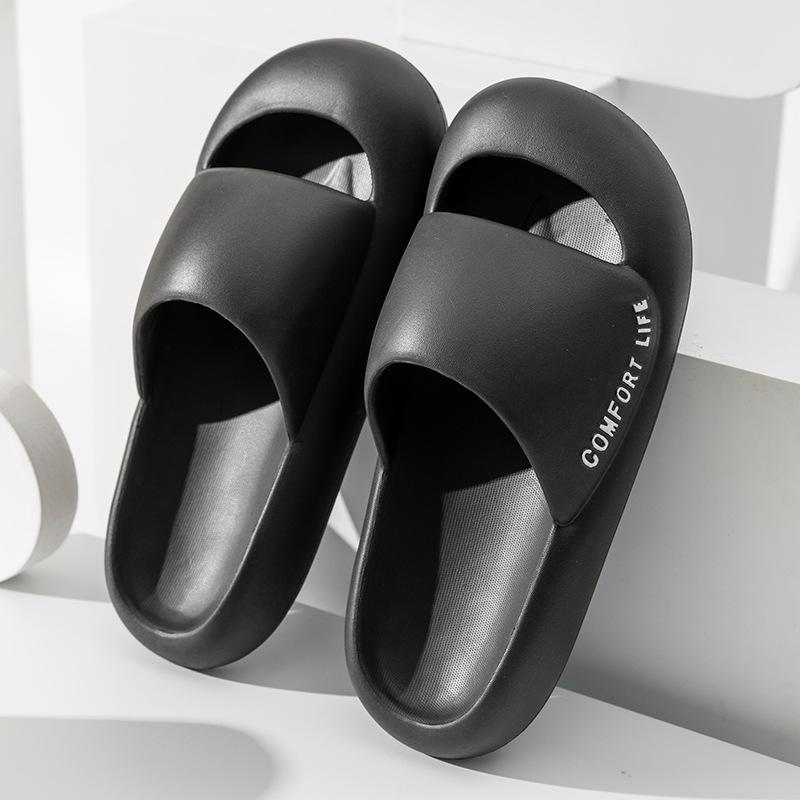 Soft Sandals and Slippers Thick Bottom Indoor Home Women Summer Home Non-slip Outer Wear Soft Bottom Toe Slippers Men