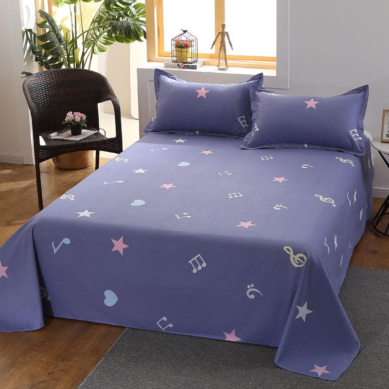 Home Textiles Bedding Three-piece Cotton Fabric Good Breathability Washable Two Pillowcases and One Bed Sheet Beautiful Patterns