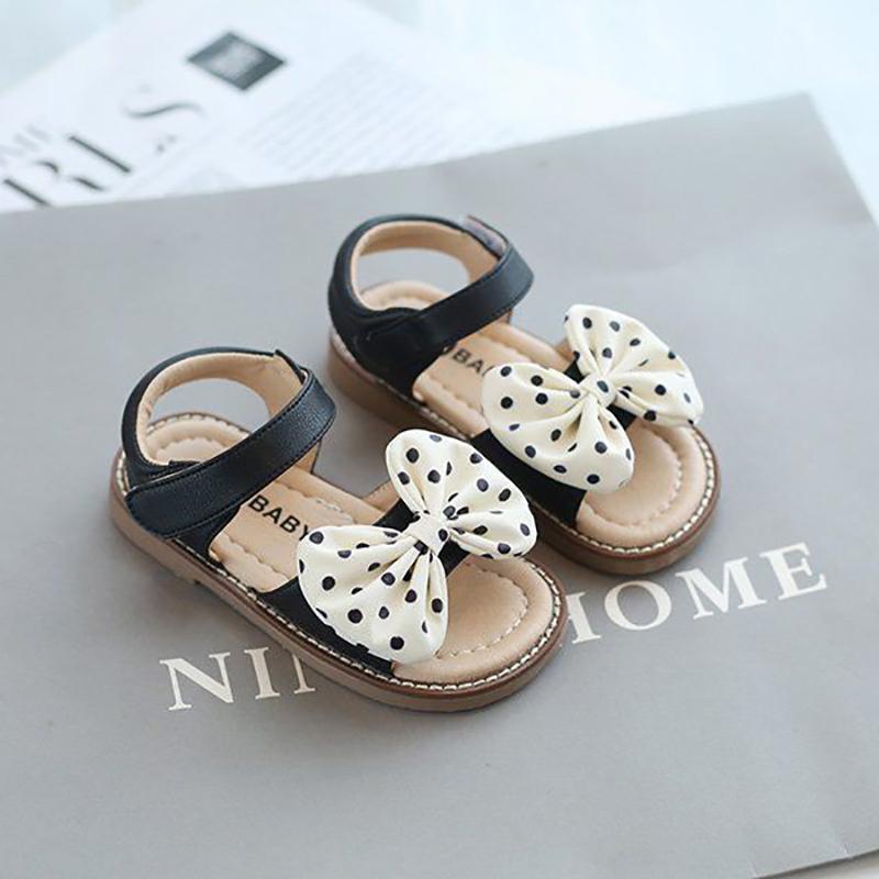 Girls Sandals Summer Open-toed Children's Soft Bottom Children's Beach Shoes Bow Princess Shoes Non-slip