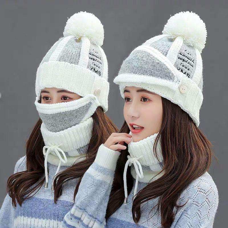 Woman hat Plush Cotton hat Trendy wild hat Windproof hat Winter Warm hat Thick hat Fashion