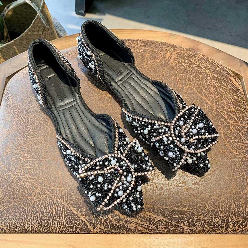 Plus Size 35-40 Summer Women Slippers Outdoor Bohemian Beach High Heels Wear-resistant Non-slip Office Lady Pearl Sandals