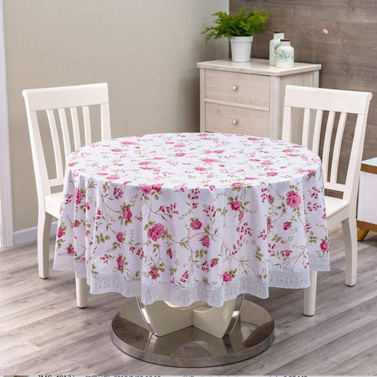 Plastic PVC Round Tablecloth Waterproof Anti-scald Oil-proof Disposable Tablecloth Hotel Restaurant Household Large Round Tablecloth