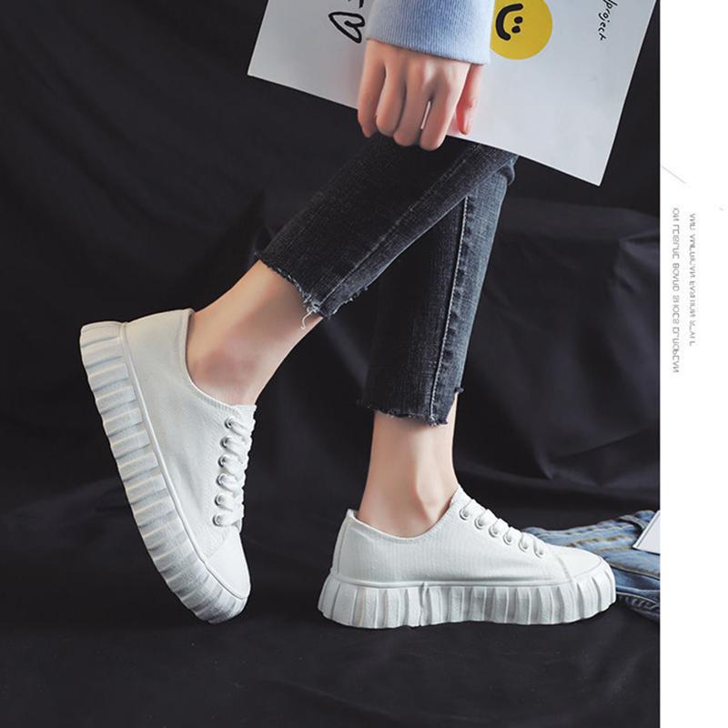 Korean Version of The Trend of All-match Canvas Shoes Women's Spring Casual Shoes Low-cut Student White Shoes