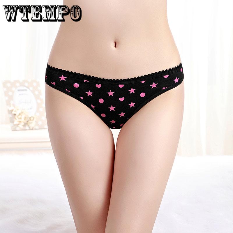 6 Pcs/Lot G-Strings Sexy Thong Underwear Wholesale Ladies Panties Girls Cotton Women Cute dot