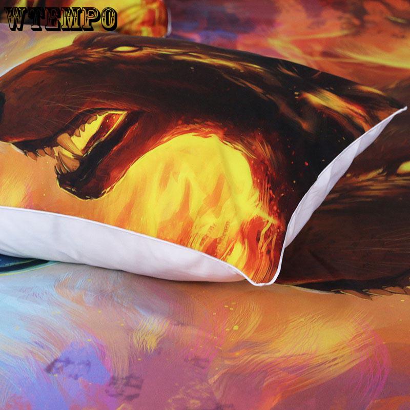 3D Couple Wolf Pattern Fashion Men Bedding Set Comfortable Duvet Cover Animal Pillowcase Sets