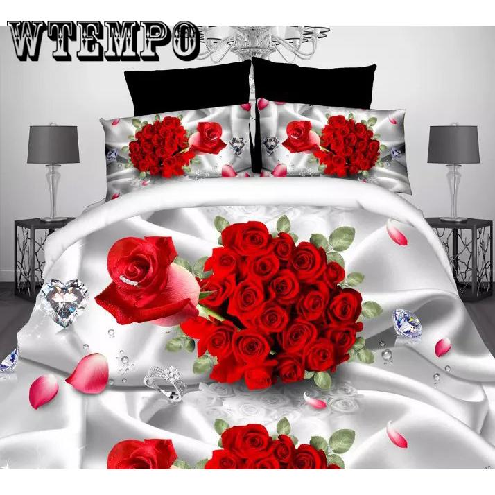 Duvet Cover Set 3D Oil Painting Bed In A Bag 4pcs Bedding Sets Flat Bed Sheet Comforter Duvet