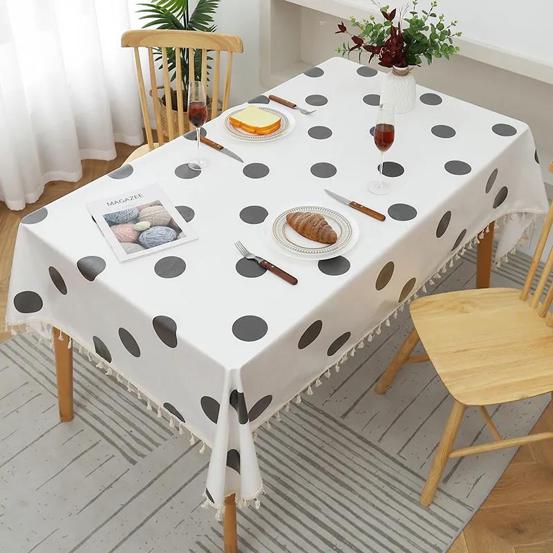 Nordic Style Waterproof and Oil-proof Disposable Tablecloth Lattice Decoration Coffee Table Tablecloth