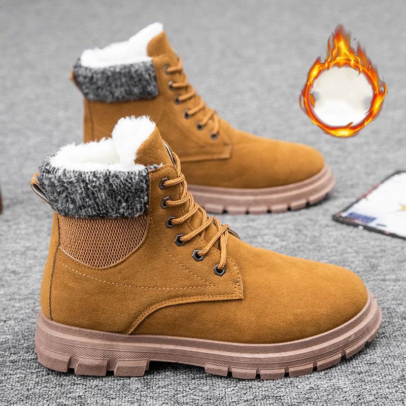 Winter Men's Plus Velvet Padded Snow Boots Men's Warm High-top Martin Boots Cotton Shoes Non-slip Cotton Boots