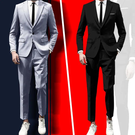 Men's Suit Casual Slim Small Suit Men's Professional Formal Wear Groomsmen Suit Groom Wedding Suit