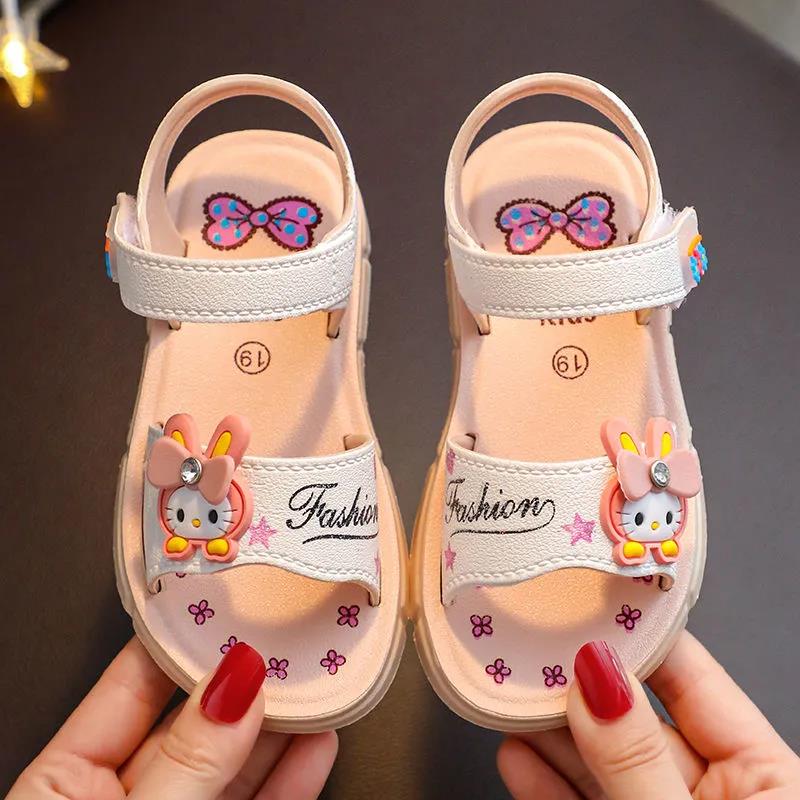 Girls' Sandals Summer Princess Shoes Baby Fashion Soft-soled Shoes Little Girls Open-toed Beach Shoes