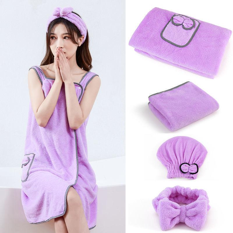 Bath Towels Can Be Used To Absorb Water and Do Not Shed Hair. Adult Household Bathing Coral Fleece Bathrobes Plus Cotton Soft Towels