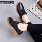 Woman shoes fashion style large size genuine leather flats loafers slip-on female shoes