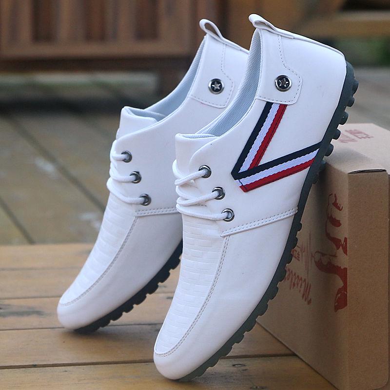 Men's casual shoes Peas shoes men's small leather shoes breathable men's small white shoes