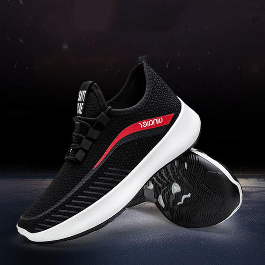 Men's Shoes Flying Woven Breathable Sneakers Korean Style Student Trendy Casual Shoes