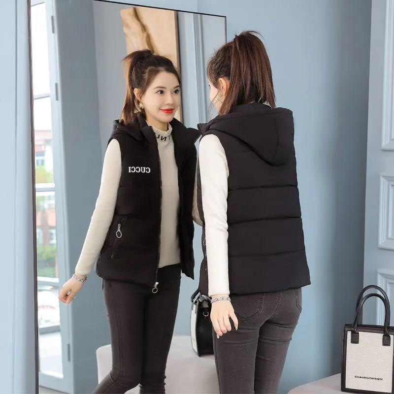 Autumn and Winter Models of Down Cotton Vest Women Plus Velvet Korean Version of Thick Warmth and Slim All-match Outer Wear Vest