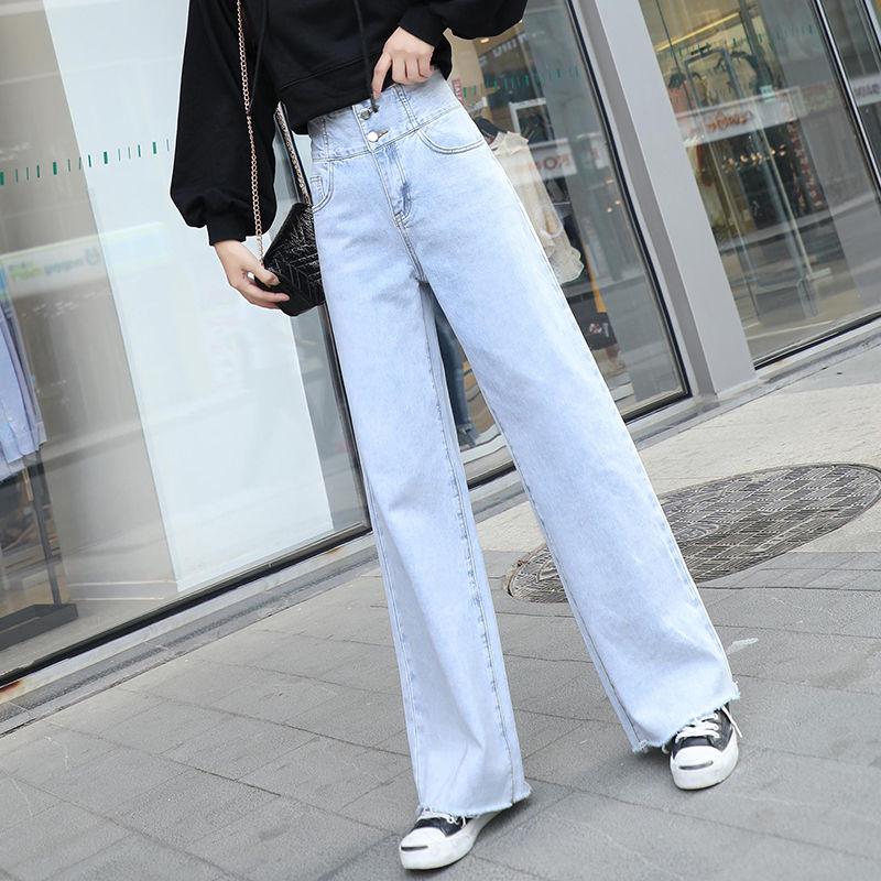 Straight Wide Leg Jeans Women Casual High Waisted Boyfriend Jeans for Women Loose Full Length Jeans