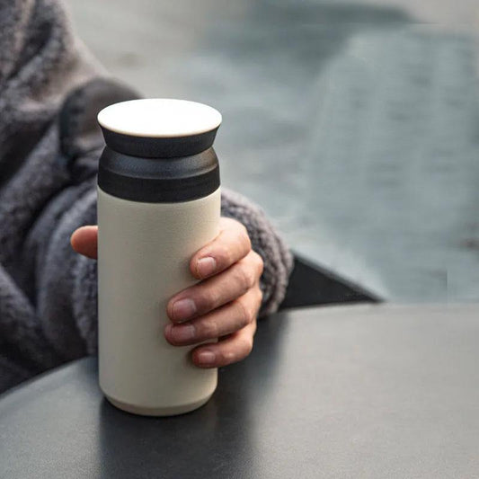 Japanese Style Simple Frosted Vacuum Flask Water Cup 304 Stainless Steel Accompanying Travel Mug Portable Vacuum Flask Thermos Cup