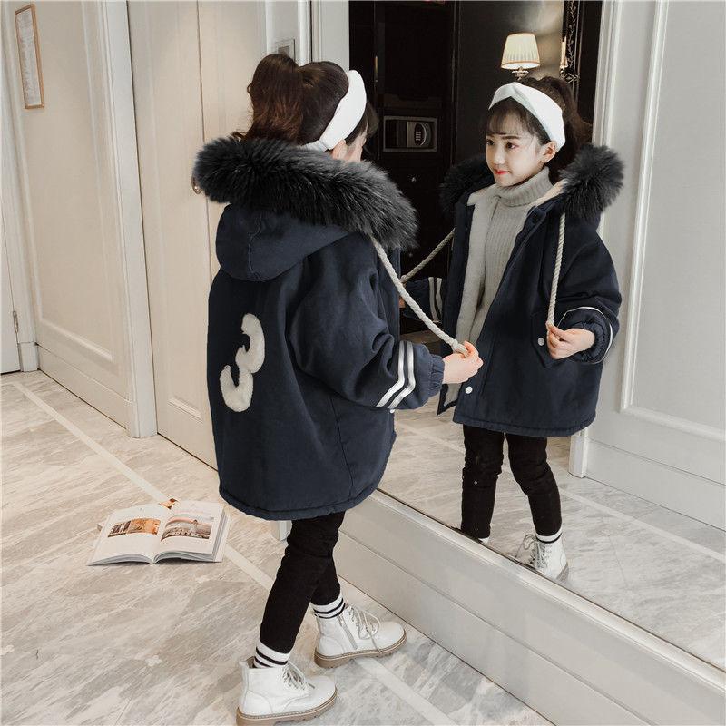 Girls Keep Warm Winter Korean Style Quilted Padded Jacket Women's Mid-length Cotton Coat