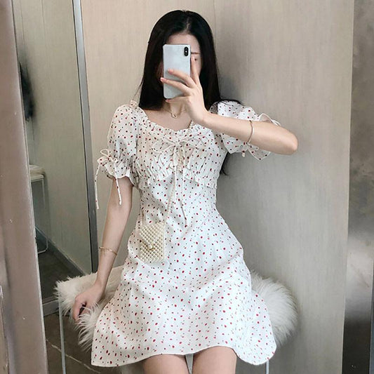 Women's Summer French Elegant Small Fragrance Broken Flowers Court Style Super Fairy Gentle Sweet A-line Dress