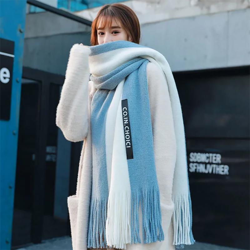 Scarf Female Winter Korean Version of The Wild Autumn and Winter Cute Thick Shawl Ladies Bib