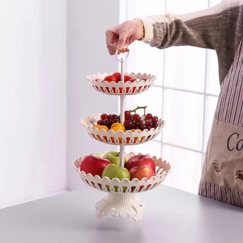 European Style Multi-layer Home Creative Fruit Basket Modern Living Room Three-layer Fruit Plate Single Layer Candy and Dried Fruit Dessert Tray