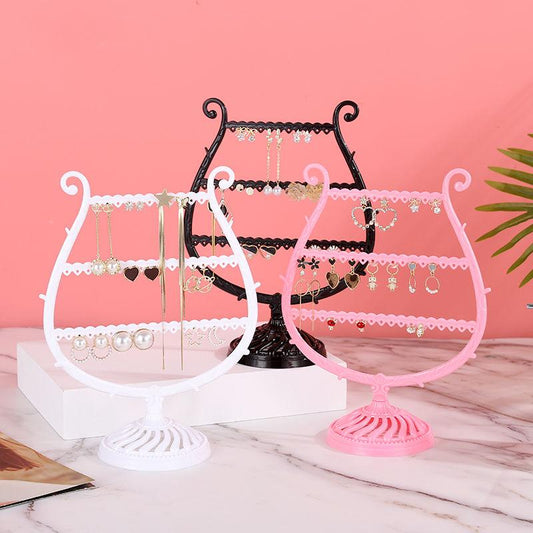 Creative Wine Cup Shape Earrings Bracelet Storage Shelf Jewelry Display Holder Ear Stud Stand Antler Tree Jewelry Organizer