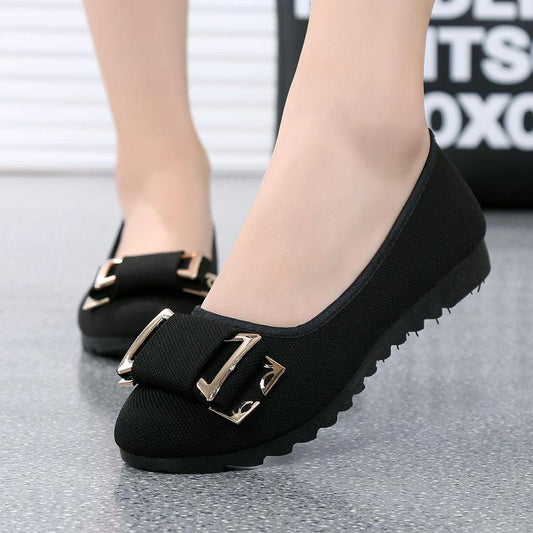 Soft-soled Work Shoes Women Black Cloth Shoes Women's Single Shoes Work Non-slip Pregnant Women Shoes Mother Shoes Flat Heels