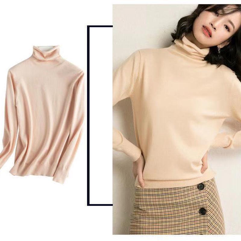 Women's Turtleneck Cashmere Sweater Warm knited Jumpers Ladies Pullover Women's slim sofa Sweaters  Turtleneck Autumn Winter