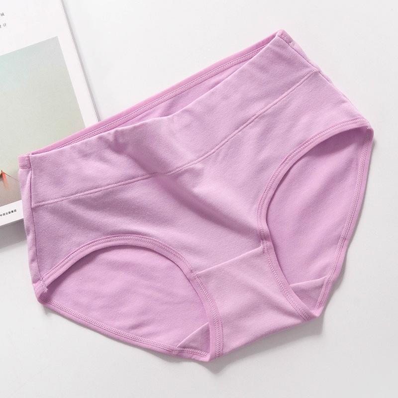 4Pcs/Set Women's Solid Color Seamless Underpants Female Breathable Skin-friendly Panties High-waist Comfortable Cotton Crotch Briefs